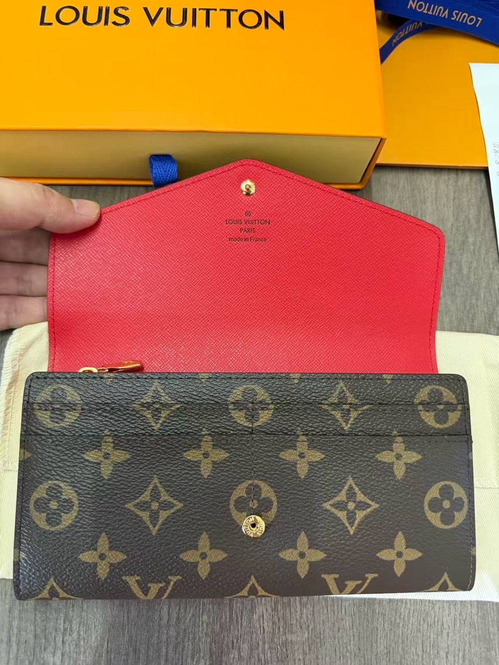 Louis Vuitton Brown Monogram Envelope Wallet with Gold-Tone Snap - Picture 7 of 16